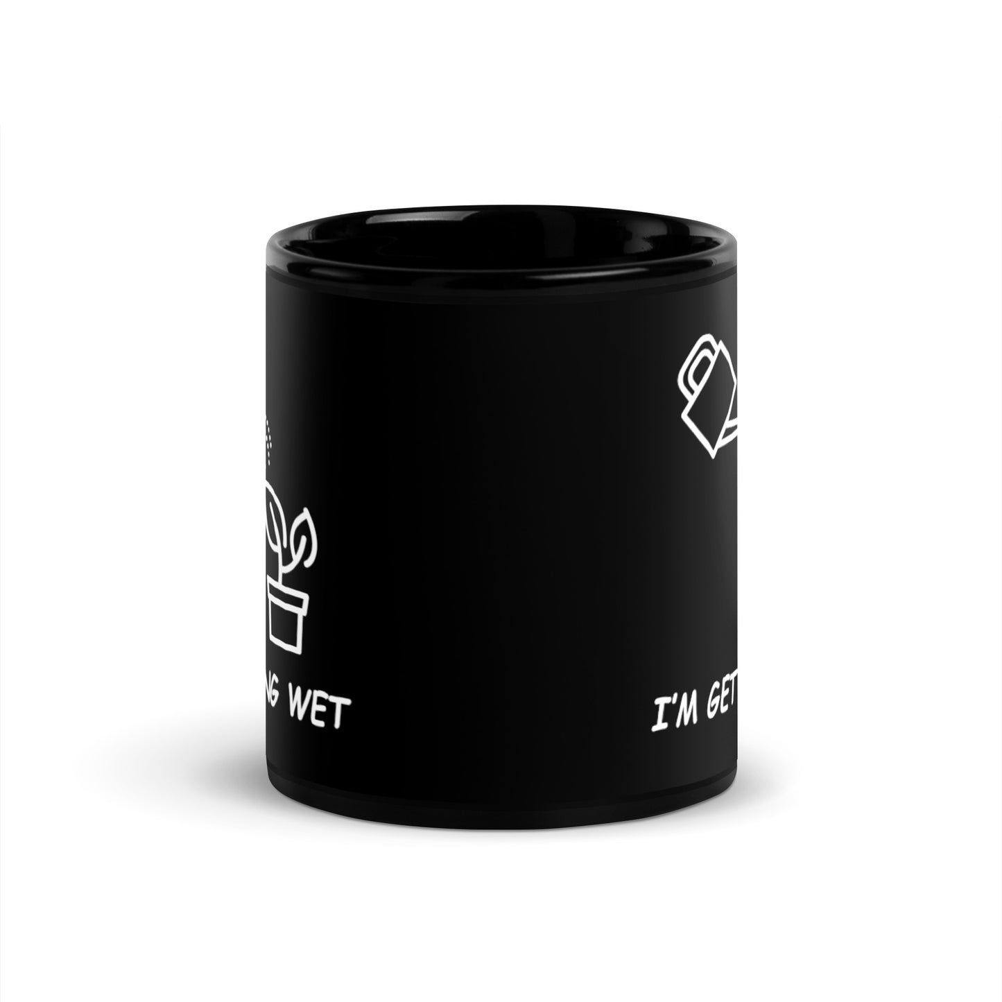 I'm Getting Wet Black Glossy Mug