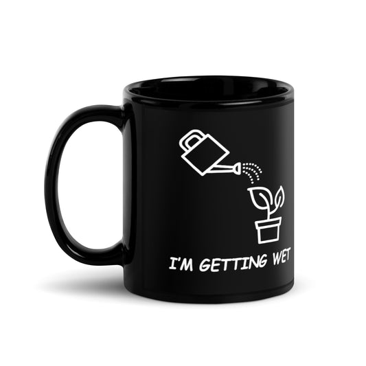 I'm Getting Wet Black Glossy Mug