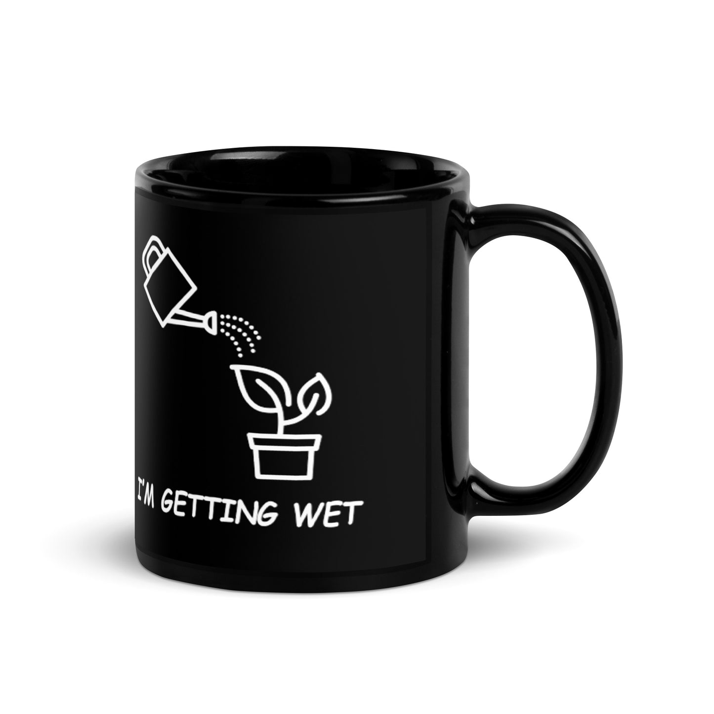 I'm Getting Wet Black Glossy Mug