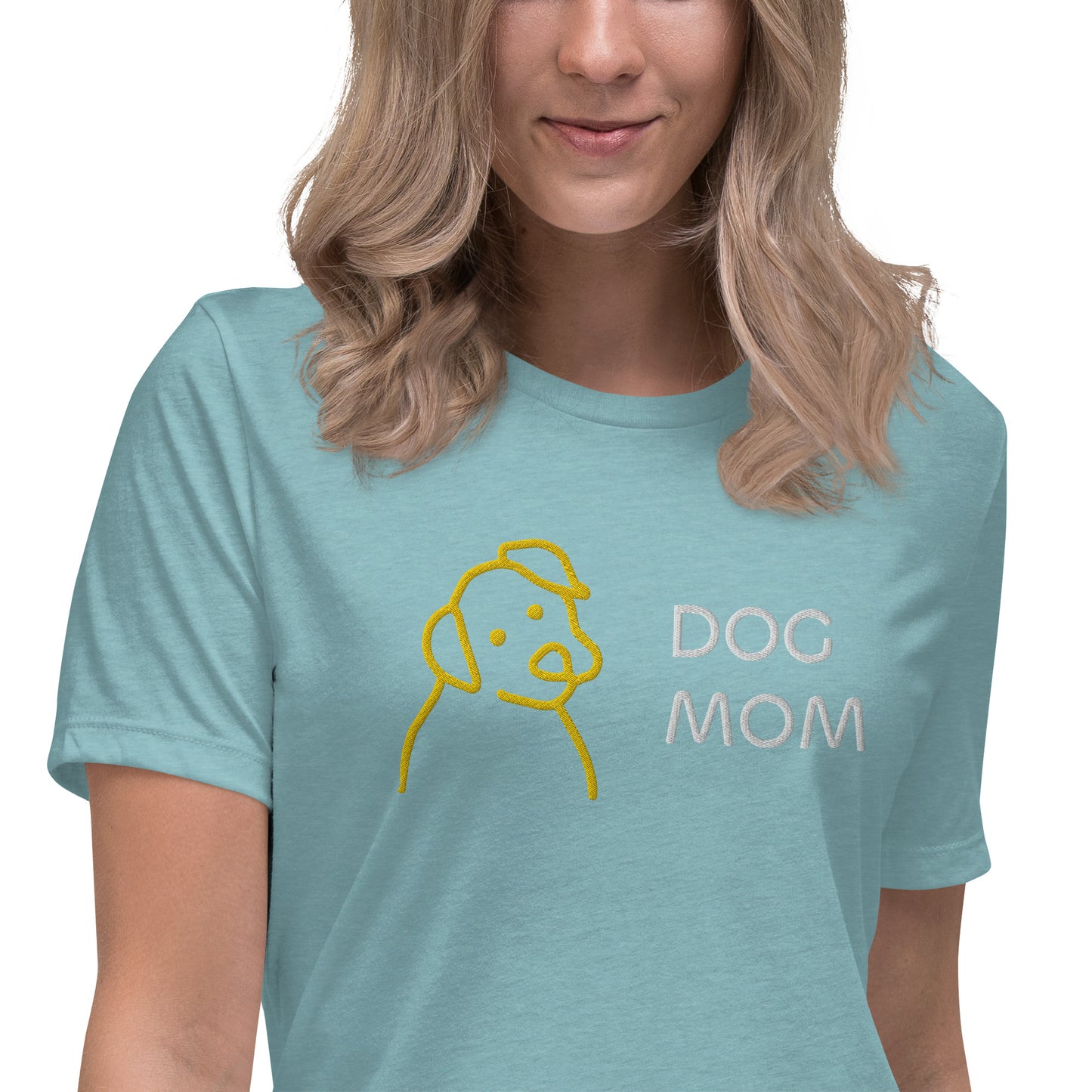 Embroidered Dog Mom Women's Relaxed T-Shirt