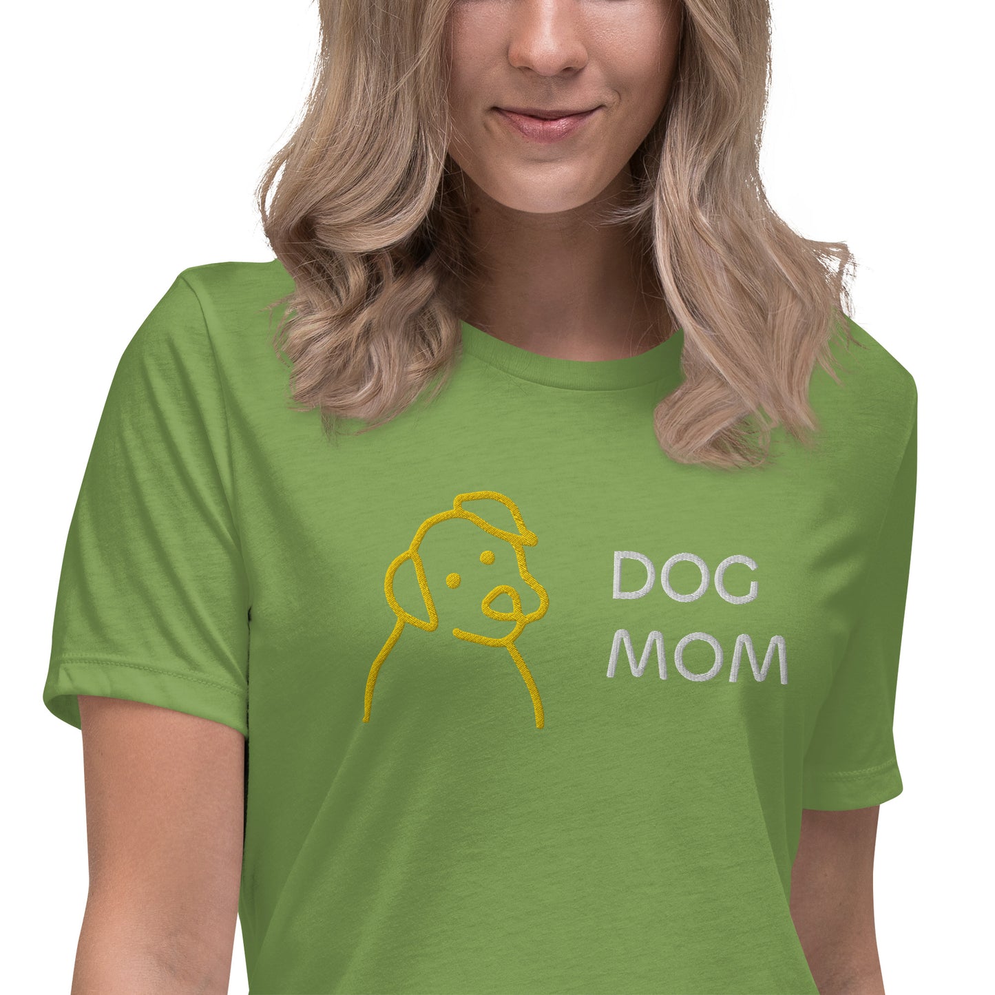 Embroidered Dog Mom Women's Relaxed T-Shirt